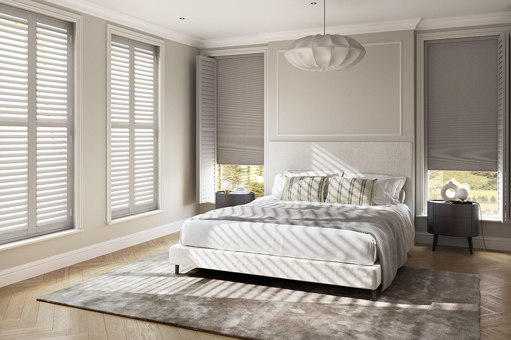 Apex Plantation Shutters Tropical Blinds Shutter Austin with Cellular Blind Bedroom